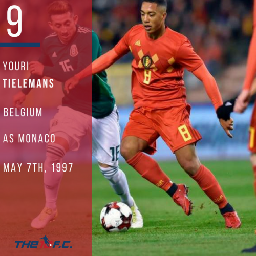 #9 - Youri Tielemans - Belgium - AS Monaco - His skill level says he should be higher on our list, but lack of playing time will be this Anderlecht youth prodigies problem for Belgium.  Radja Nainggolan was even deemed surplus for this unproven powerhouse. 